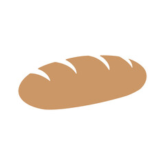 Brown bread icon isolated flat style design.