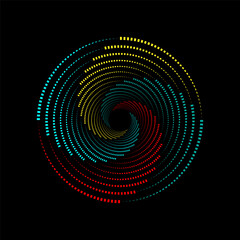 Circle halftone patterns colors dots. Globe illustration. Abstract halftone background