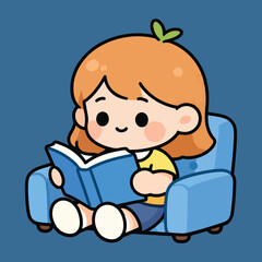 little boy reading a book