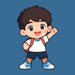 A boy reading a book School