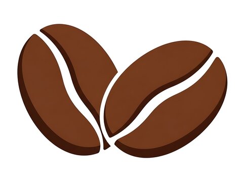 Brown coffee beans icon for food and beverage branding, vector illustration