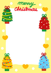 크리스마스 트리 테두리배경 일러스트