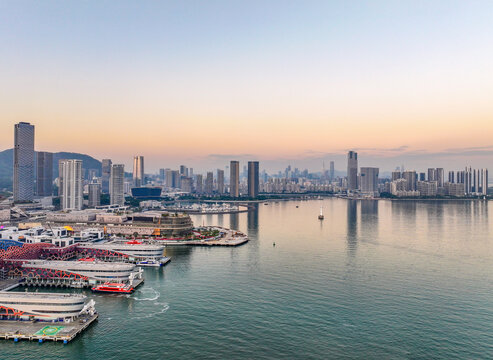 Aerial photography of Shenzhen Shekou Taizi Bay Cruise Home Port Cruise Center