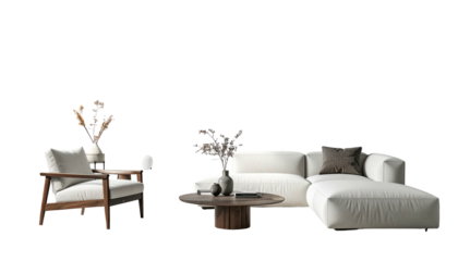 Cozy living room setup with a sectional, chair, and coffee table