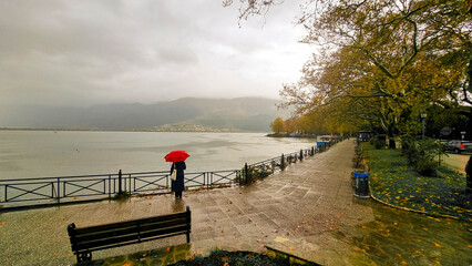 autumn in ioannina city greece