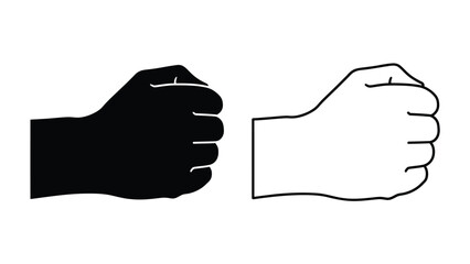 Contrasting hands a black fist and a white hand with a thumbs up