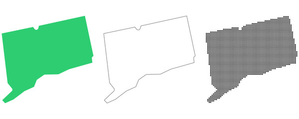 Map USA States Connecticut Outline Dots