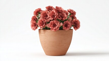 Flower pot clay isolated on white background