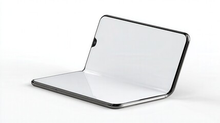 Foldable phone mockup isolated on white background