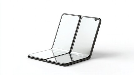 Foldable phone mockup isolated on white background