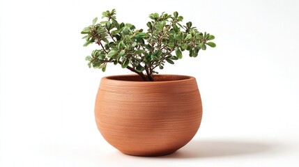 Flower pot clay isolated on white background