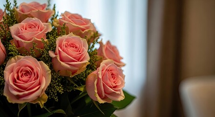 Bouquet of pink roses, perfect Valentine&rsquo;s Day gift for loved one