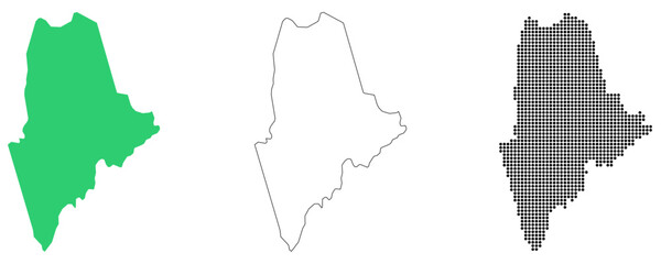 Map USA States Maine Outline Dots