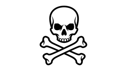 Skull and Crossbones Symbol of Danger and Death.