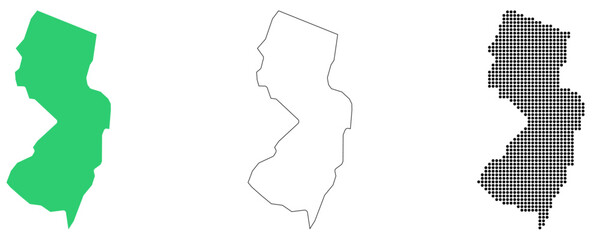 Map USA States New Jersey Outline Dots