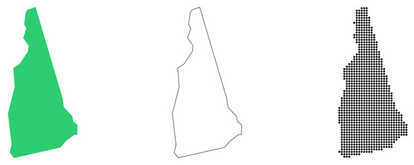 Map USA States New Hampshire Outline Dots