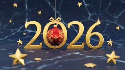 Celebrating the year 2026 with festive ornament