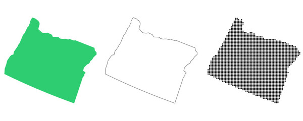 Map USA States Oregon Outline Dots