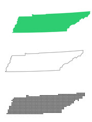 Map USA States Tennessee Outline Dots