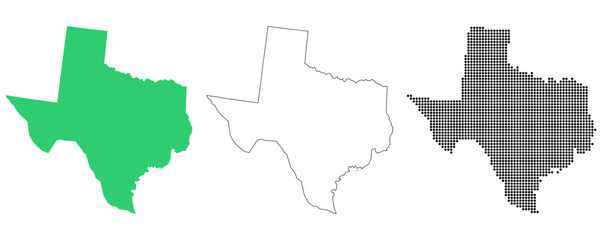 Map USA States Texas Outline Dots