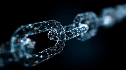 Abstract blockchain network with interconnected digital blocks, glowing nodes, and futuristic data connections representing secure decentralized technology and modern financial systems