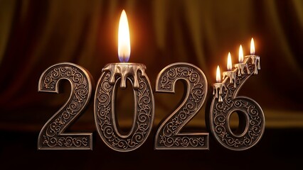 Celebrating the year 2026 with elegant candles