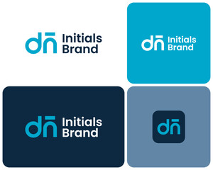 Initial Letter DN Monogram Clean Simple Minimalist Modern Shape Vector Logo Design Illustration