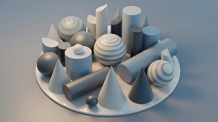 Abstract geometric shapes on a plate