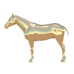 金属の馬 メタルの馬 馬 3DCG レンダリング画像 金属 メタル