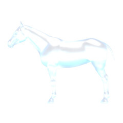ガラスの馬 馬 3DCG レンダリング画像 ガラス