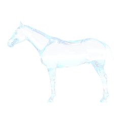 ガラスの馬 馬 3DCG レンダリング画像 ガラス
