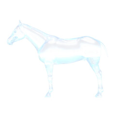 ガラスの馬 馬 3DCG レンダリング画像 ガラス