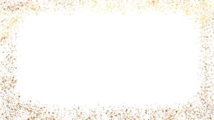 Glistering Gold sparkle splash foil frame weeding card design element on png transparest background
