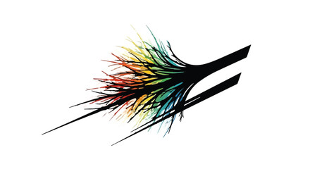 Obraz premium Abstract burst of colorful energy and light against a dark background