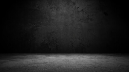 Dark textured concrete background with a spotlight effect, ideal for product display or dramatic scenes © FahVecStudio