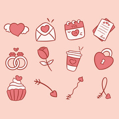 Cute Valentine&rsquo;s Day Love Doodles