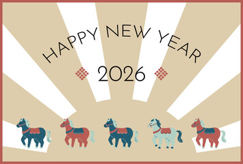 2026　午年　年賀状イラスト