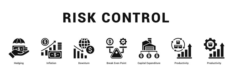 Risk Control Modern and clean web banner illustration featuring thematic icons for visual communication