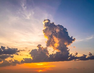 Cloud the evening sky at sunset