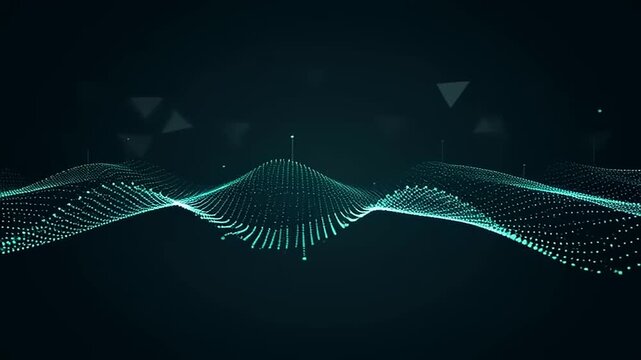 Abstract digital landscape of interconnected data points forming a dynamic wave, symbolizing advanced information processing and computational networks