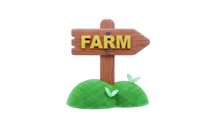 Farm Sign Pointing Direction on Green Grass