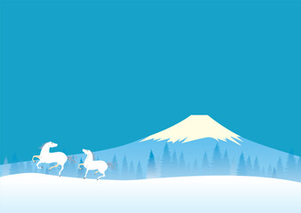 正月和風背景　2026年　午年