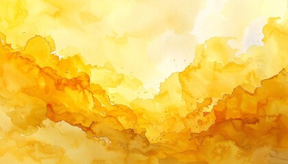Delicate yellow abstract watercolor background. Great for textures, backgrounds, banner, there is a place for text.