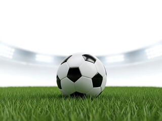 Fototapeta premium Soccer ball on green field