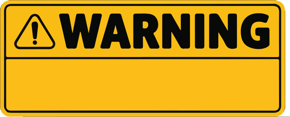 Yellow warning caution sign text space area message box sticker label object goods commodity. Warning attention icon. Attention caution sign warning symbol icon, danger Exclamation mark sign.
