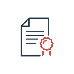 Official document icon with a red seal symbolizing achievement, award, or recognition for a contract or certification