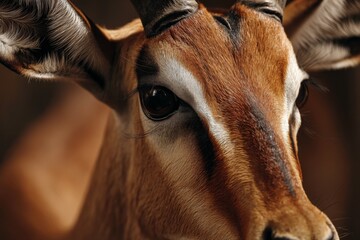 Close Up Portrait of an Impala's Face with Detailed Features