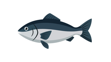 Obraz premium Simple flat design fish illustration, perfect for seafood menus or marine themed projects