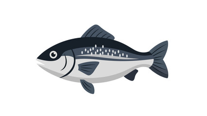 Obraz premium A flat design illustration of a vibrant marine fish featuring unique speckled patterns a clear representation of aquatic fauna suitable for various