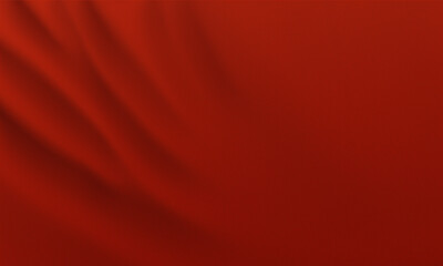 Obraz premium Red wavy fabric background. Rippled cloth surface
